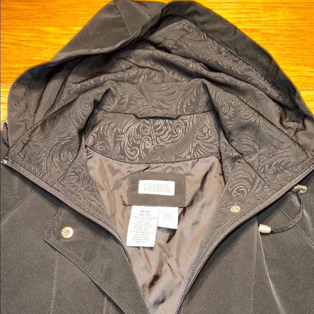 Classic Elements Black Hooded Utility Jacket Weat… - image 2